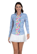 Carrie Print Long Sleeve Mock Neck Top – 10872